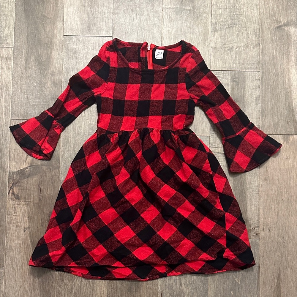 GAP Kids Red and Black Plaid Dress